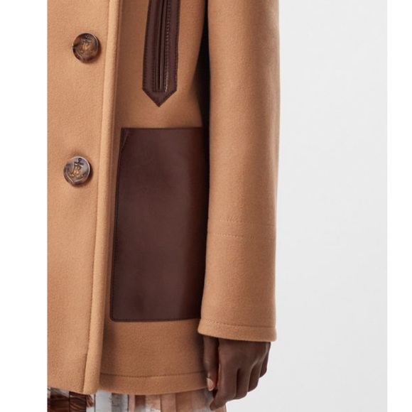 BURBERRY MOSSLEY LAMBSKIN AND WOOL PEACOAT - Picture 6 of 7